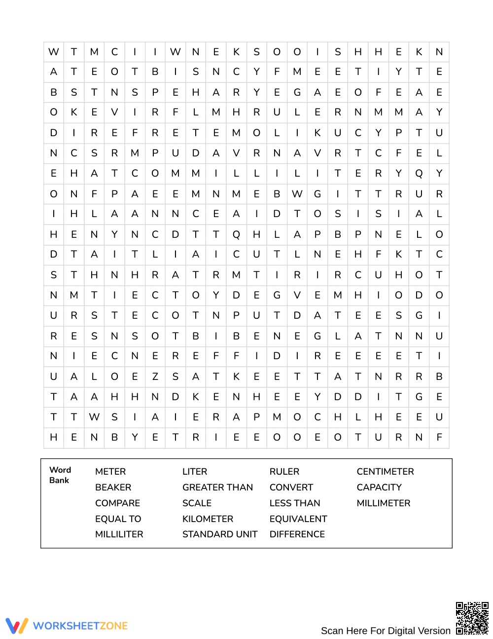 Complete Measurement Units Word Search | Grade 4 Math - Page 3