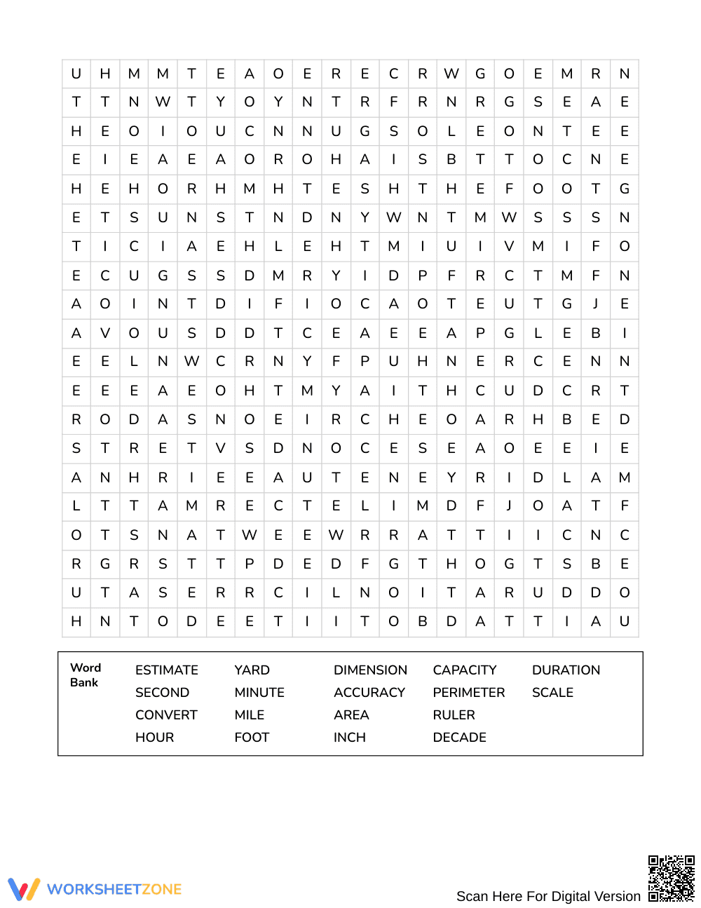 Essential Measurement Terms Word Search | Grade 4 Math - Page 3