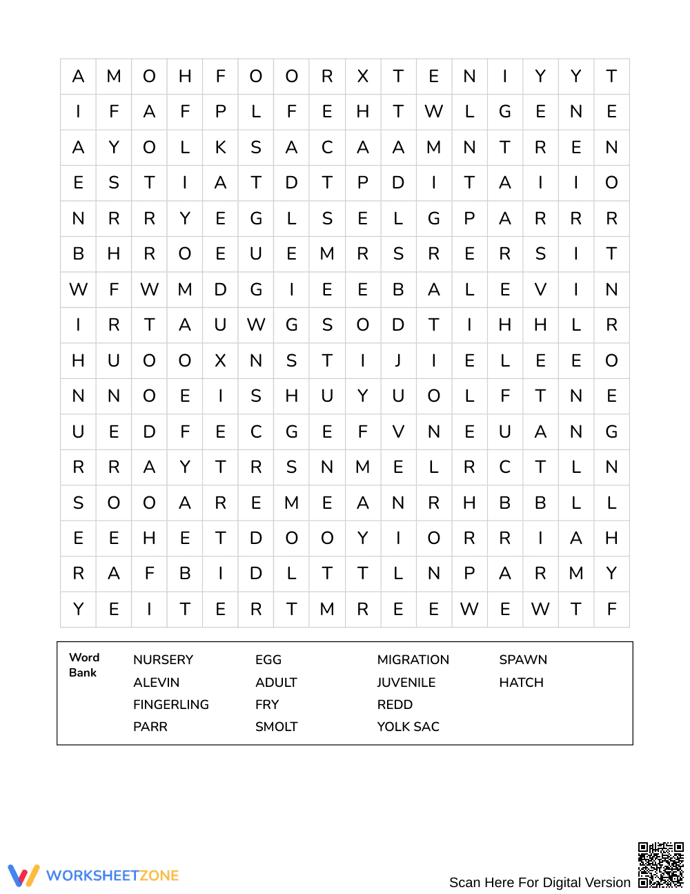 Essential Fish Life Cycle Word Search | Grades 4–5 Science - Page 3