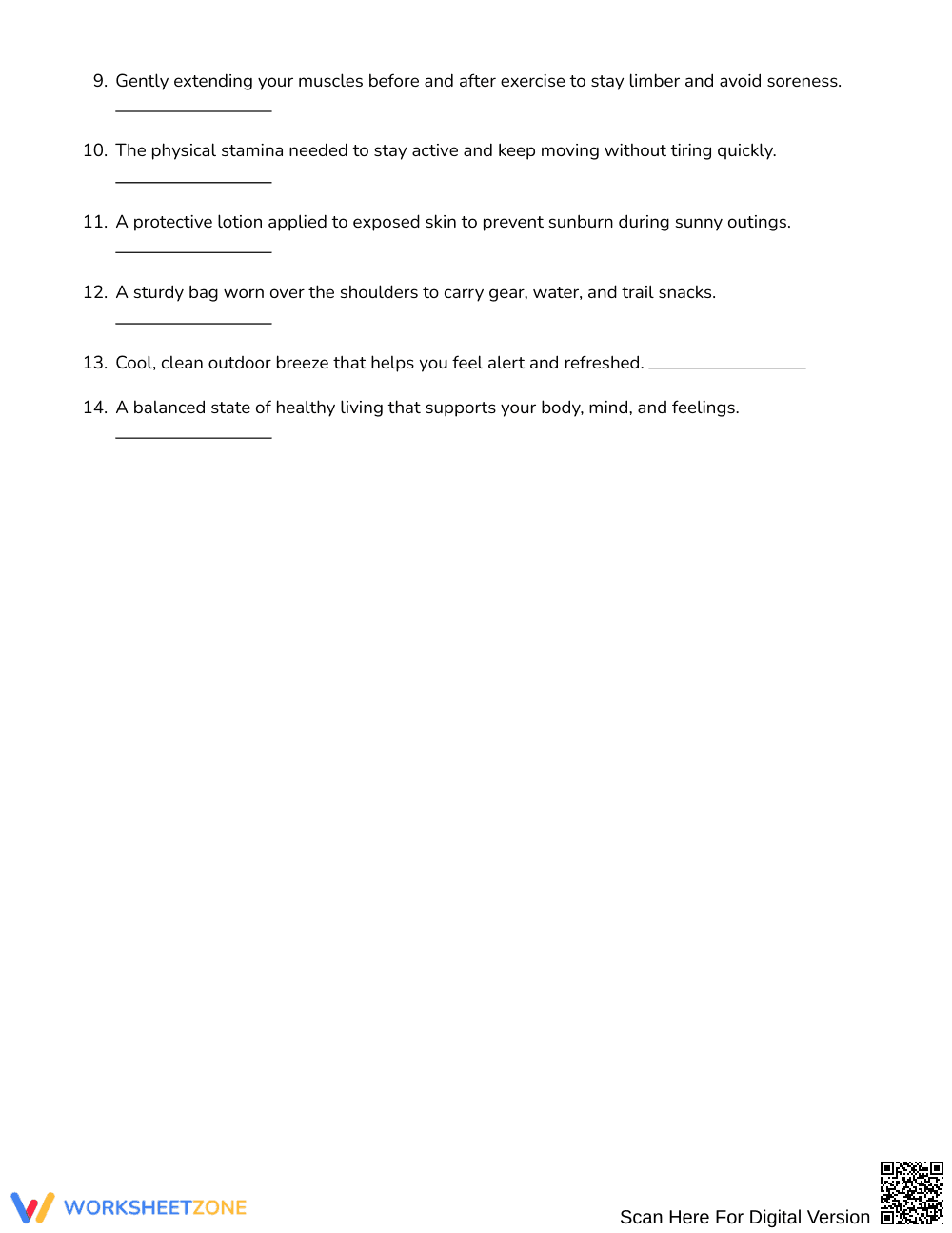 Essential Outdoor Wellness Word Search | Grades 4–5 Science - Page 2