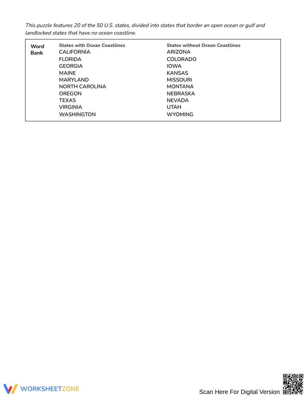 Ready Coast States Word Search | Grades 5–6 Social Studies - Page 4