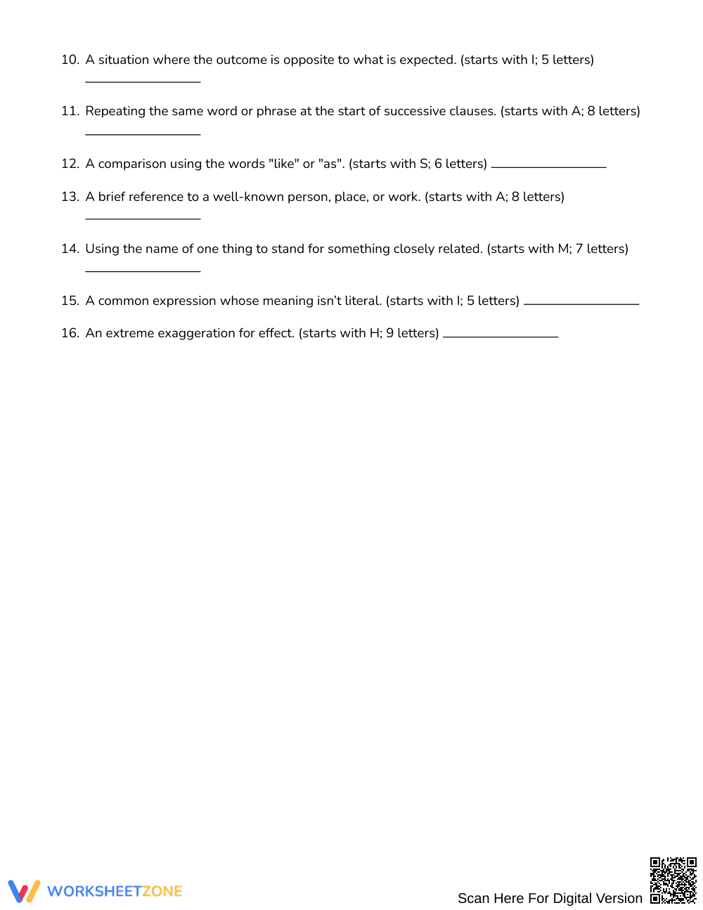 Complete Figurative Language Word Search | Grades 6–7 ELA - Page 2