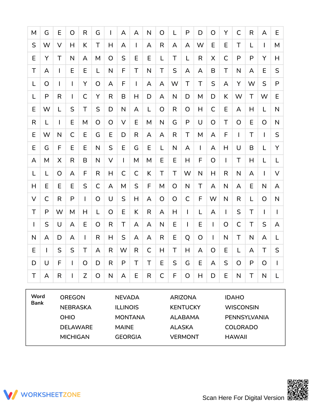 Free State Abbreviations Word Search | Grade 6 - Page 3