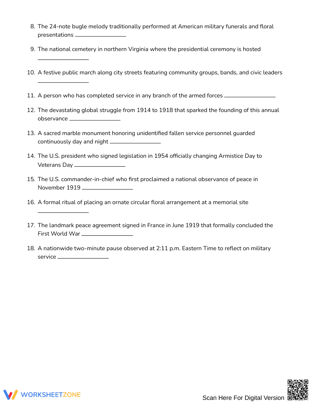 Ready Veterans Day Word Search | Grades 7–8 Social Studies - Page 2