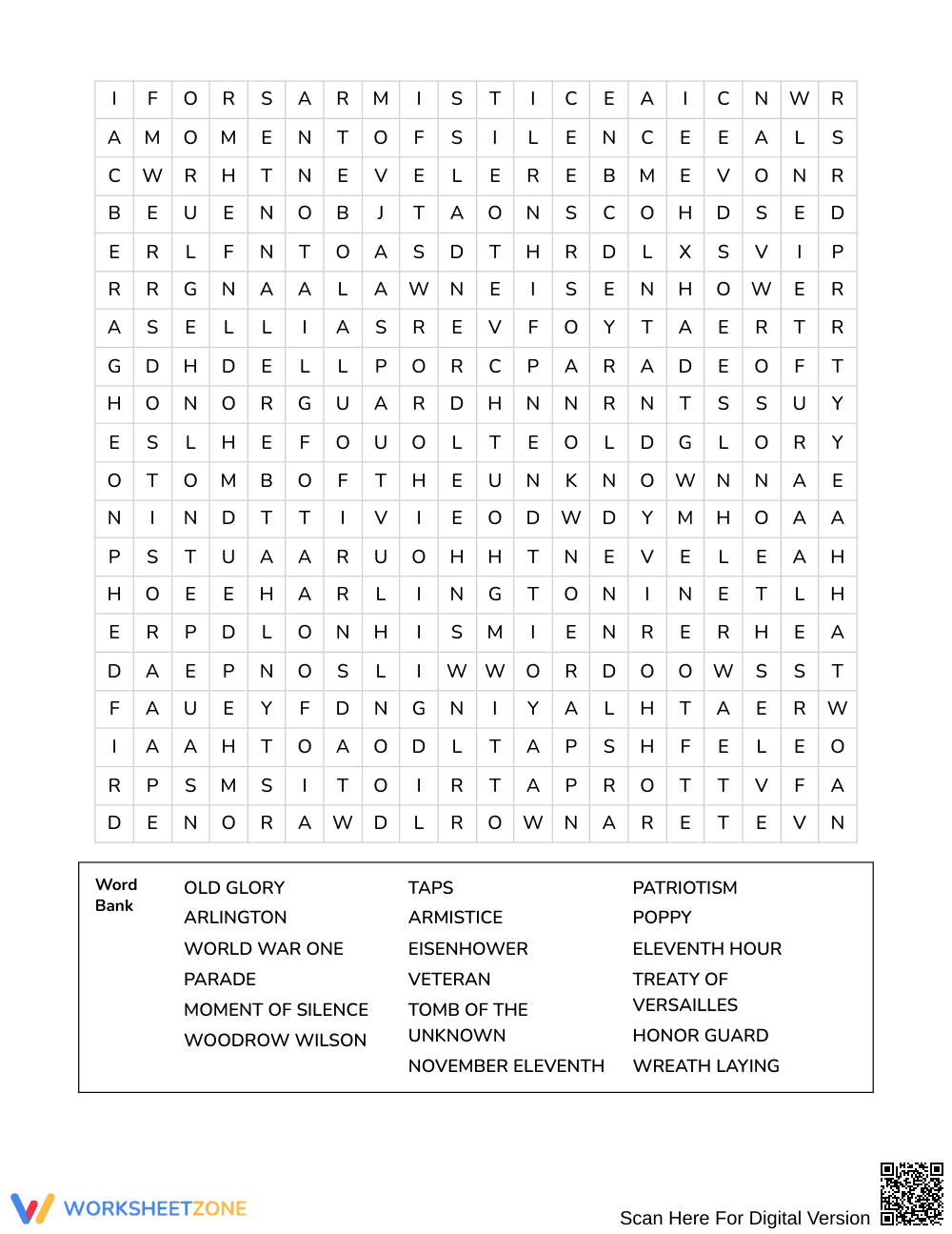 Ready Veterans Day Word Search | Grades 7–8 Social Studies - Page 3