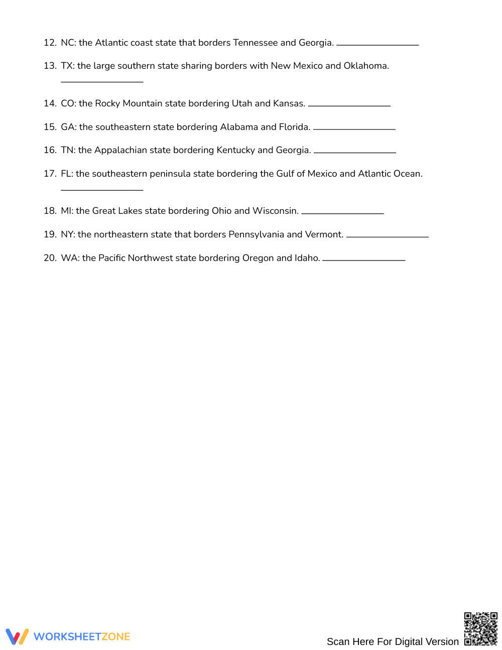 Printable US States Word Search | Grades 7–8 Social Studies - Page 2