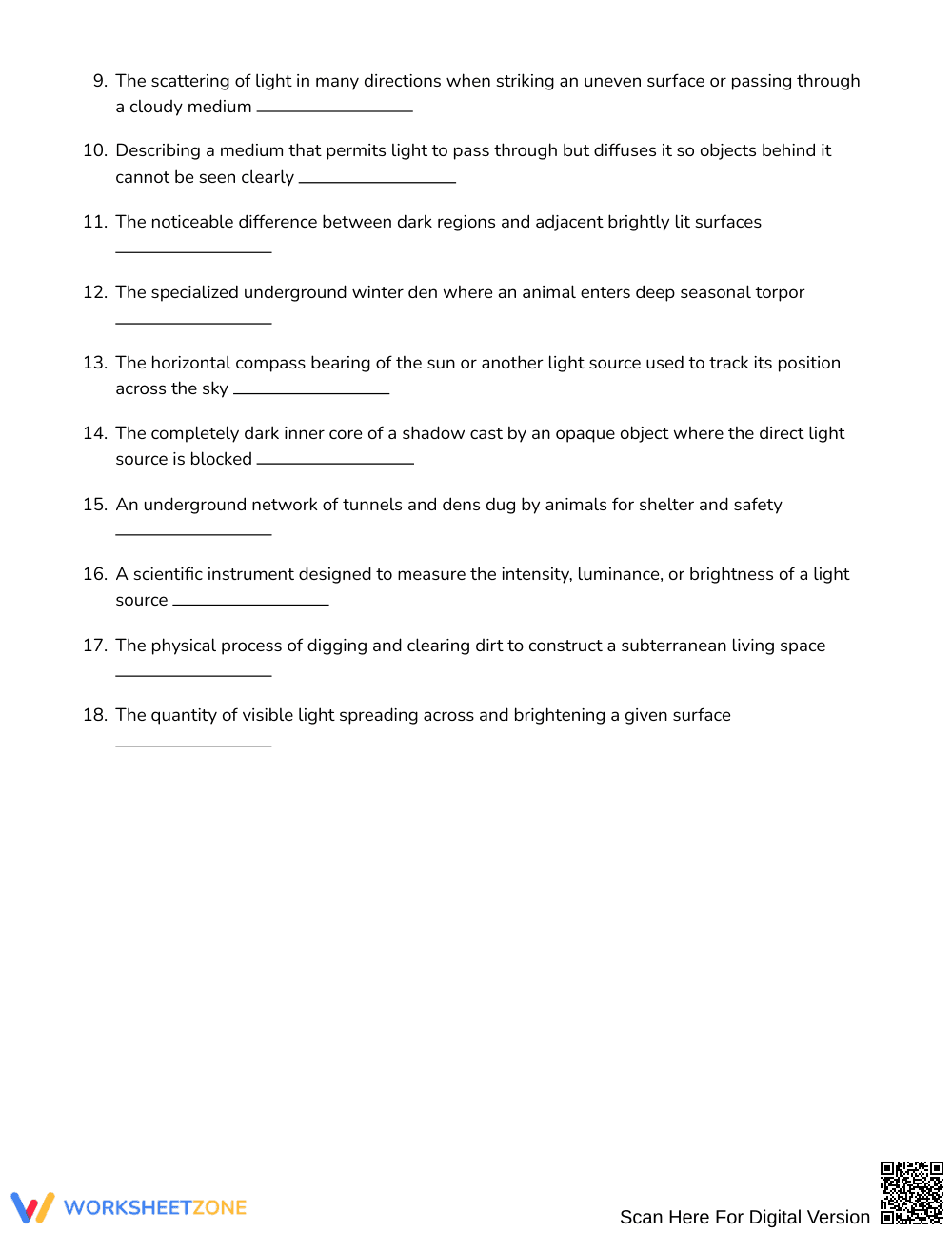 Essential Light Shadows Word Search | Grades 7–8 Science - Page 2