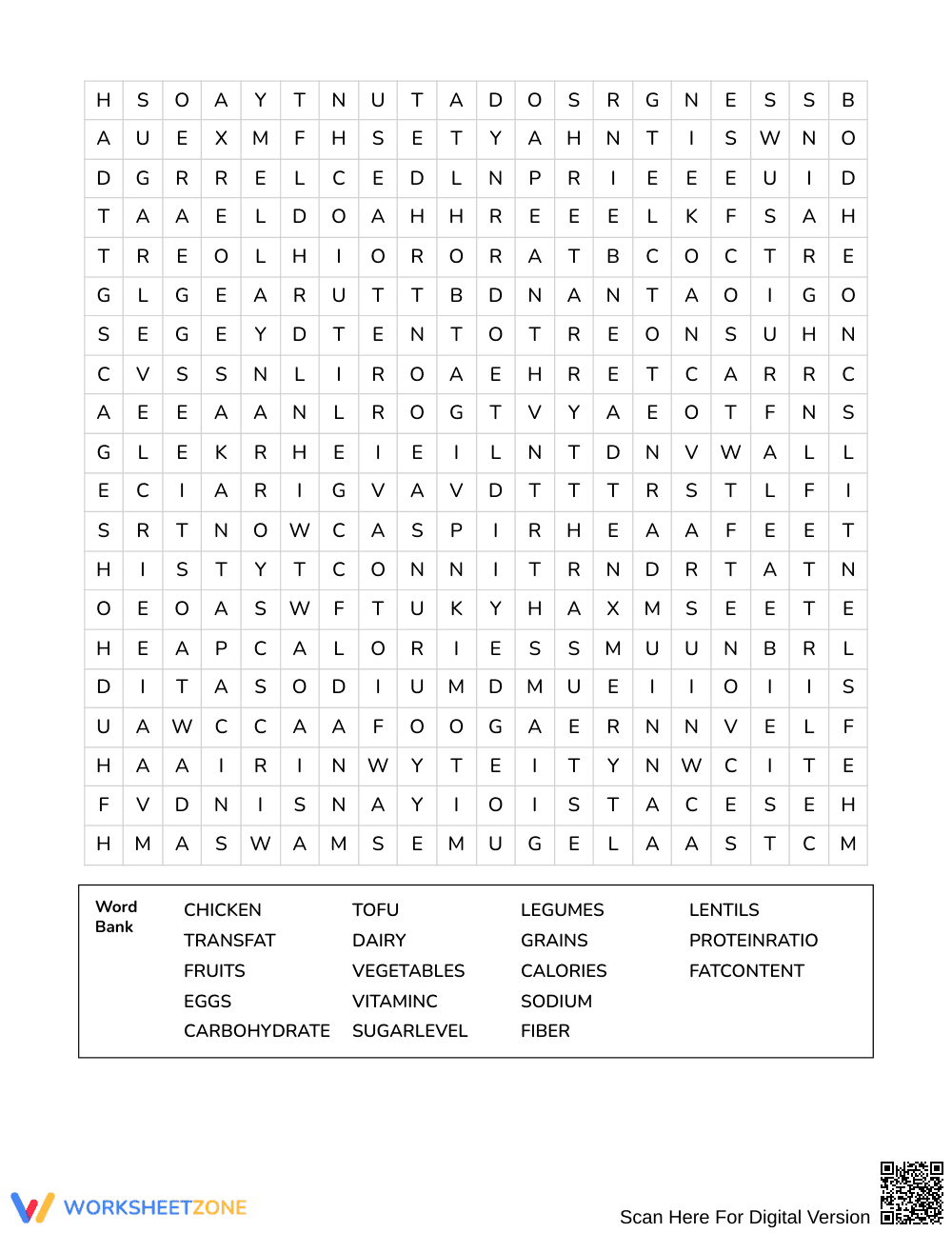 Complete Food Ingredients Word Search | Grades 7–8 Science - Page 3