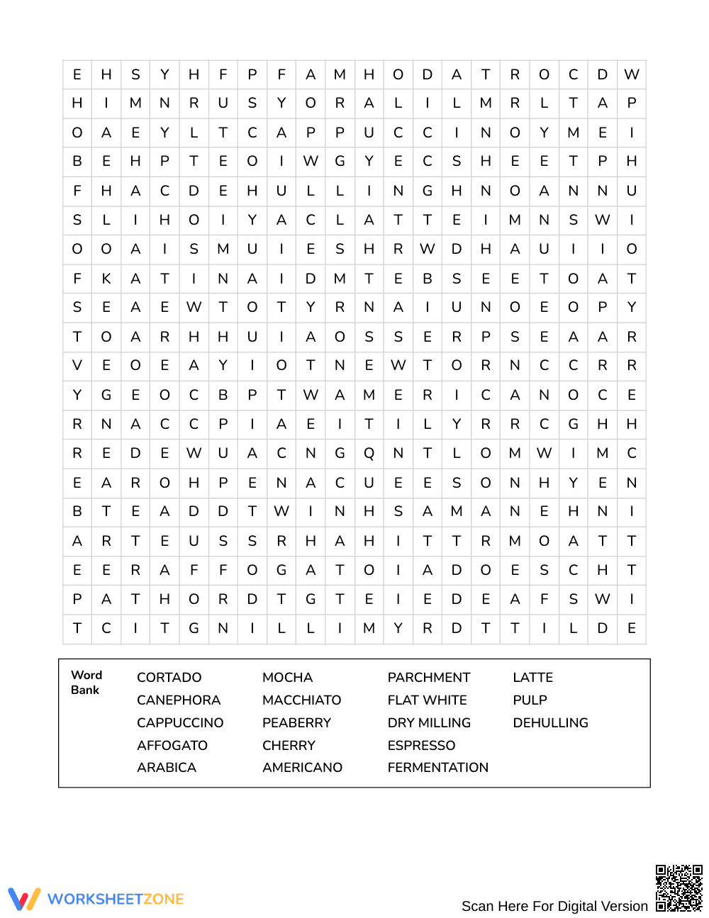 Printable Coffee Vocabulary Word Search | Grades 7–8 ELA - Page 3