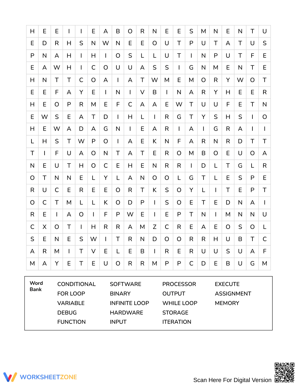 Printable Hardware & Software Word Search | Grades 7–8 ELA - Page 3
