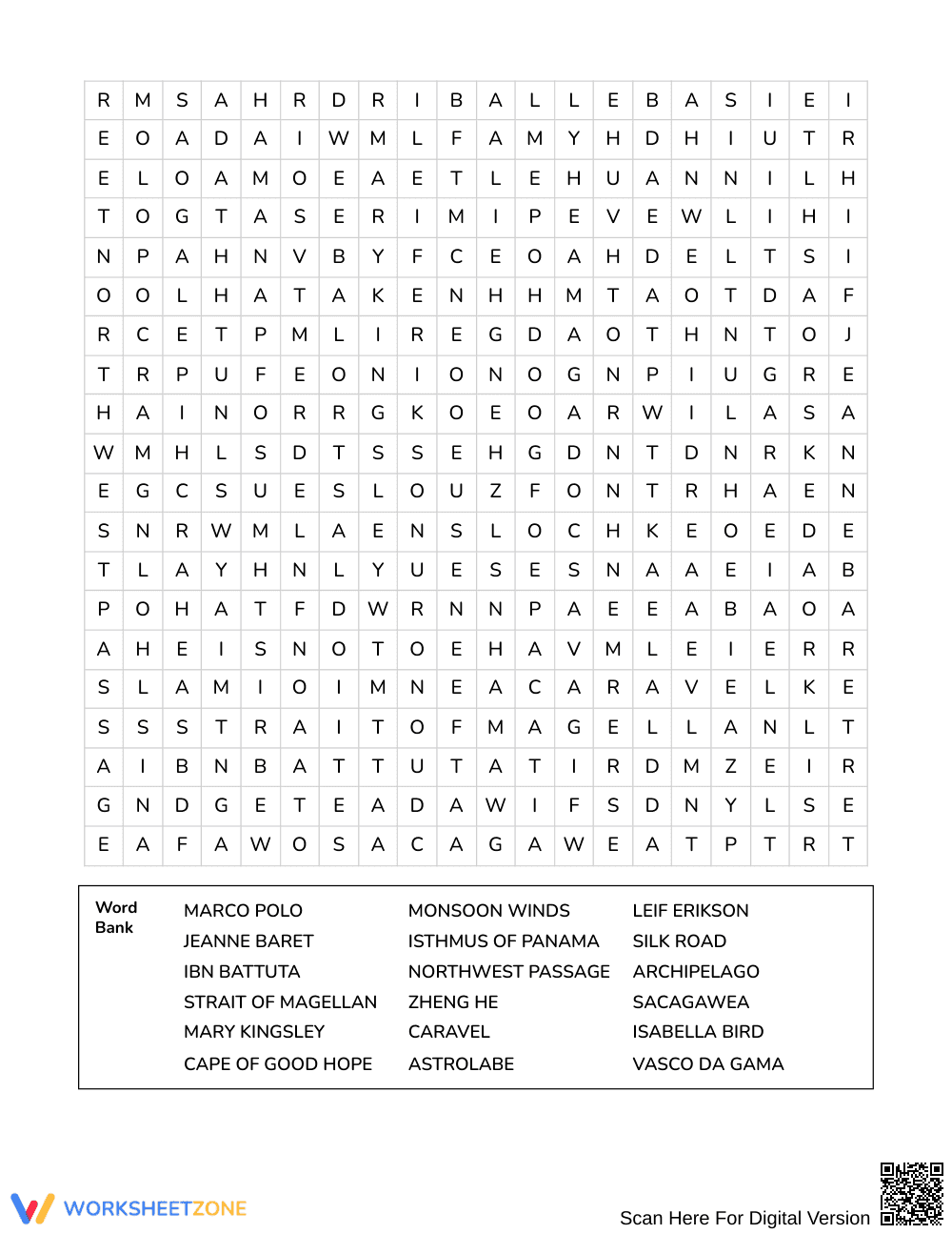 Essential Explorers Word Search | Grades 7–8 Social Studies - Page 3