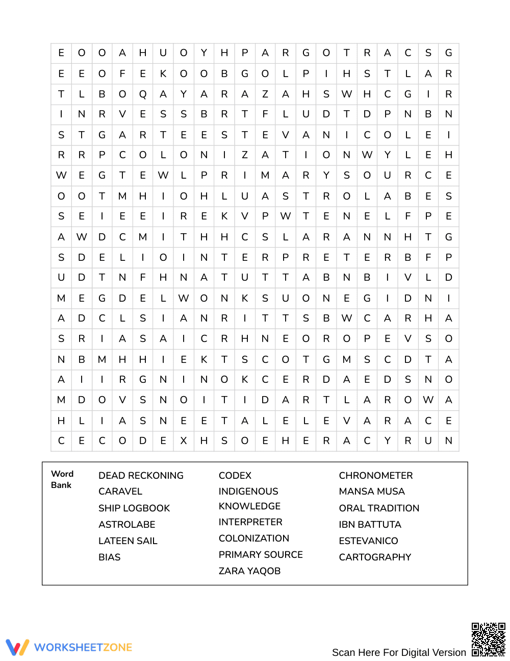 Free Sources Word Search | Grades 7–8 Social Studies - Page 3