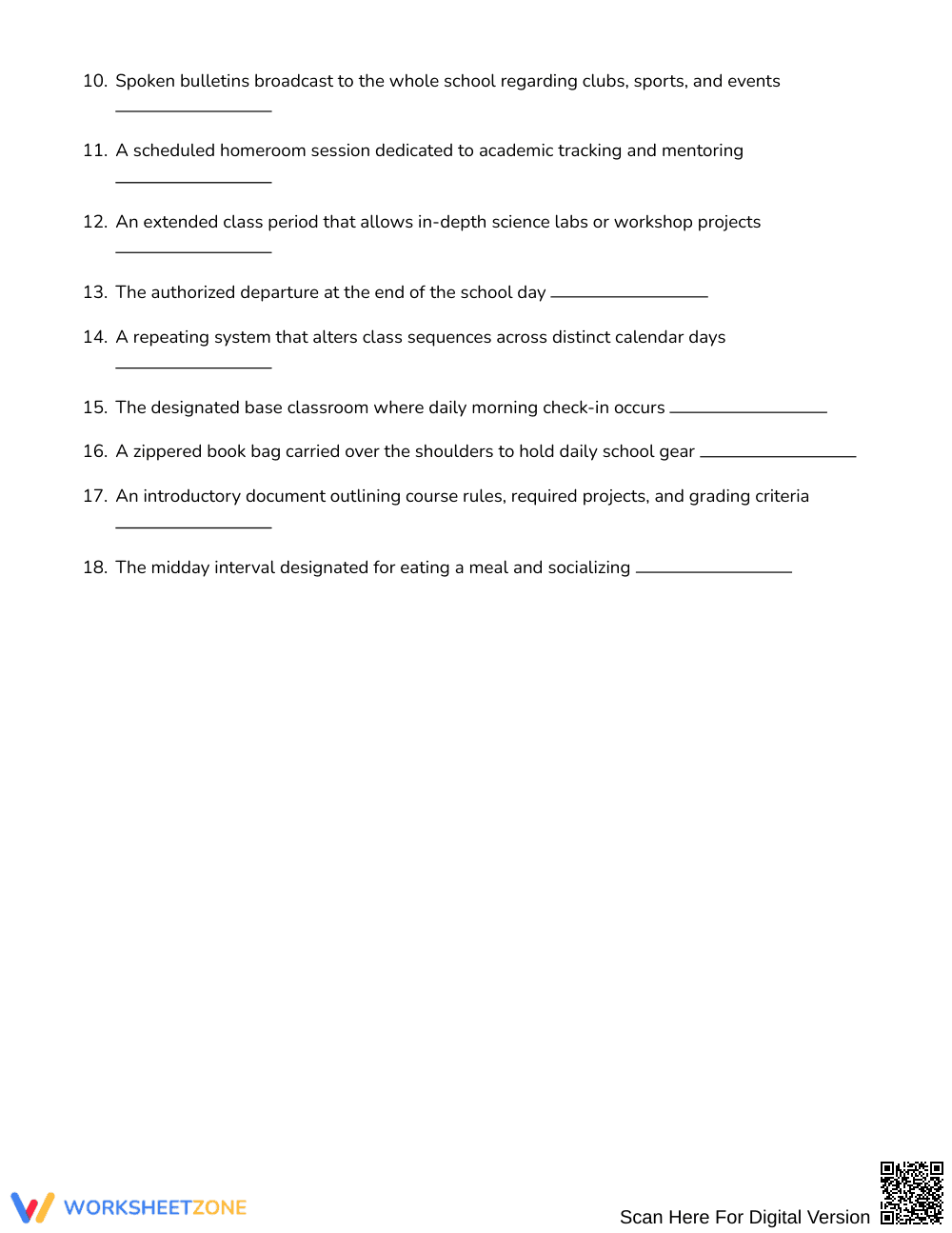 Complete School Day Sequence Word Search | Grades 7–8 ELA - Page 2
