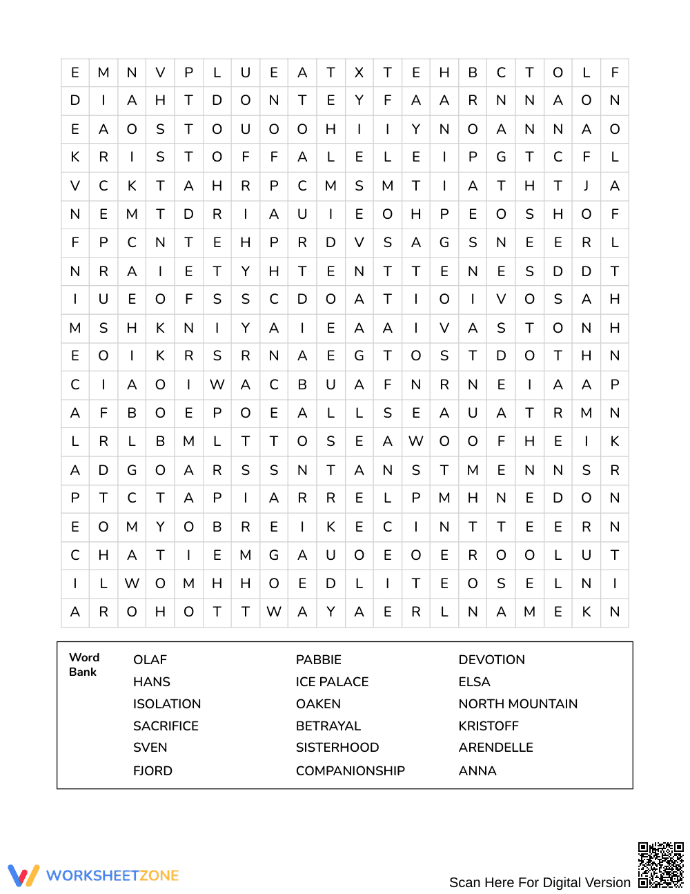 Complete Frozen Characters Word Search | Grades 7–8 ELA - Page 3