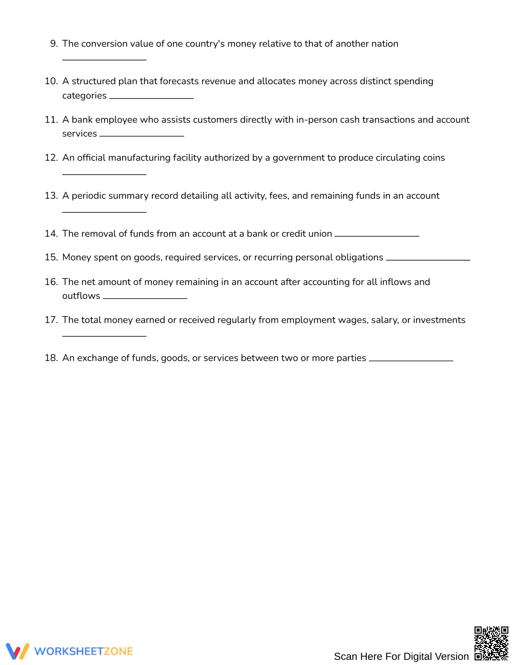 Ready Money Terms Word Search | Grades 7–8 Social Studies - Page 2