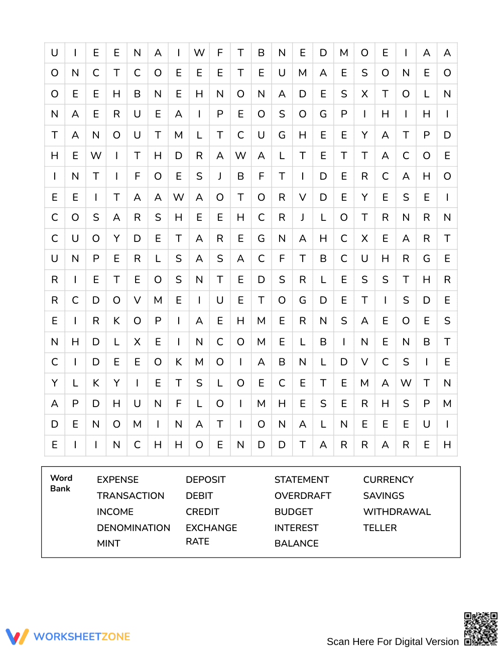 Ready Money Terms Word Search | Grades 7–8 Social Studies - Page 3