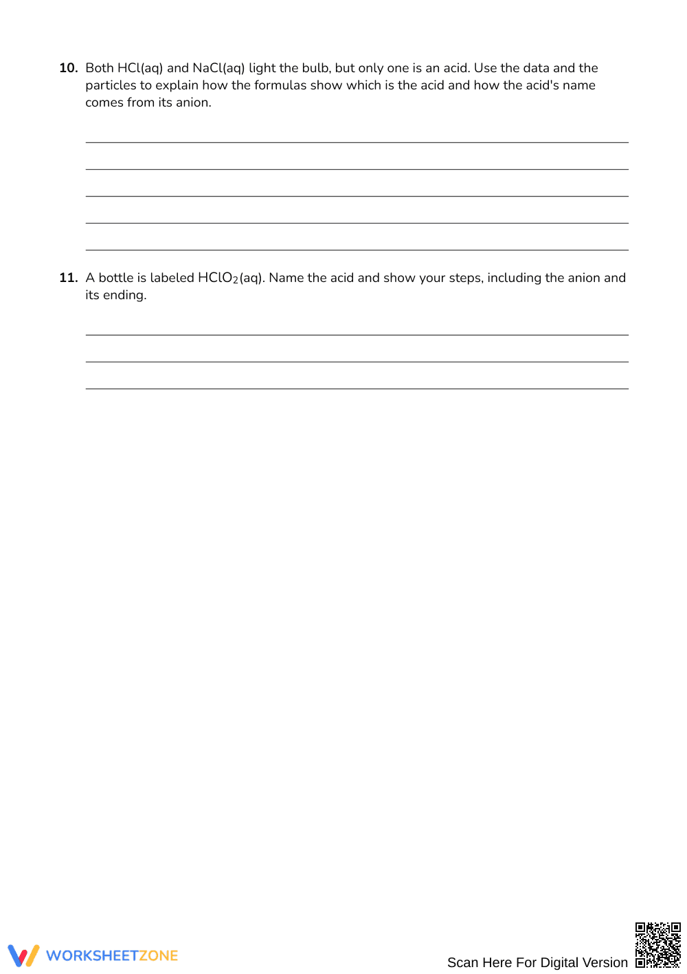 Essential Acid Naming Worksheet | Grades 9-12 Science - Page 4