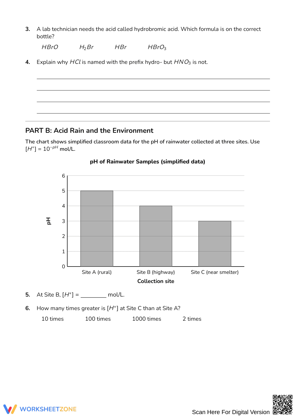 Complete Acid Naming Worksheet | Grades 9-12 Science - Page 2