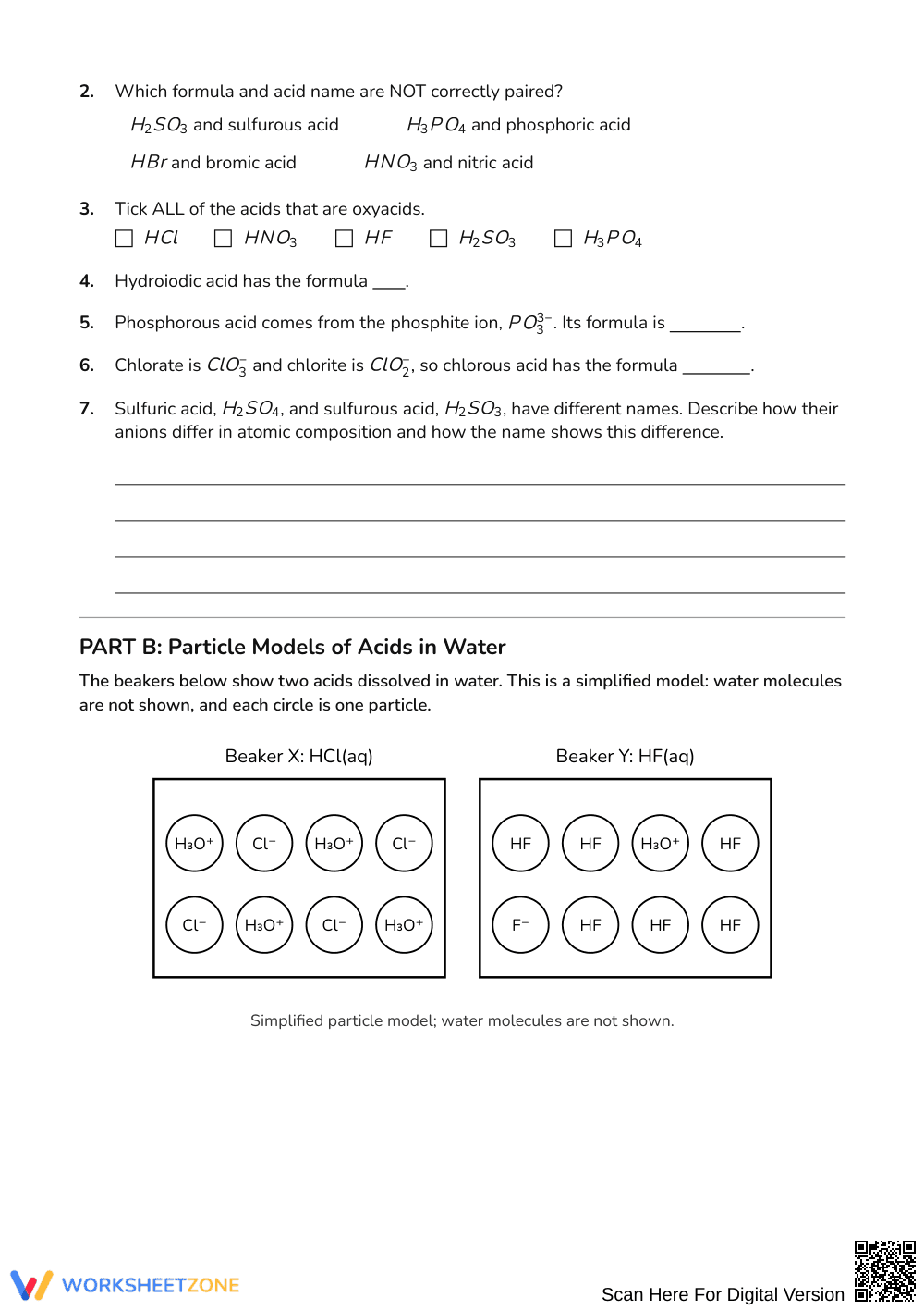 Complete Acid Naming Worksheet | Grades 9–12 Science - Page 2