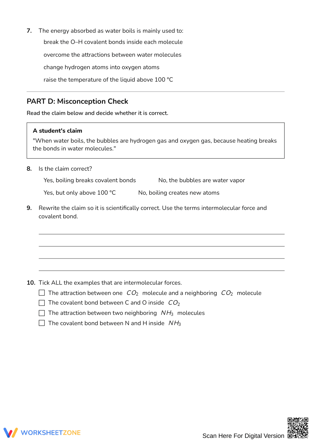 Ready Intermolecular Forces Worksheet | Grades 9-12 Science - Page 4