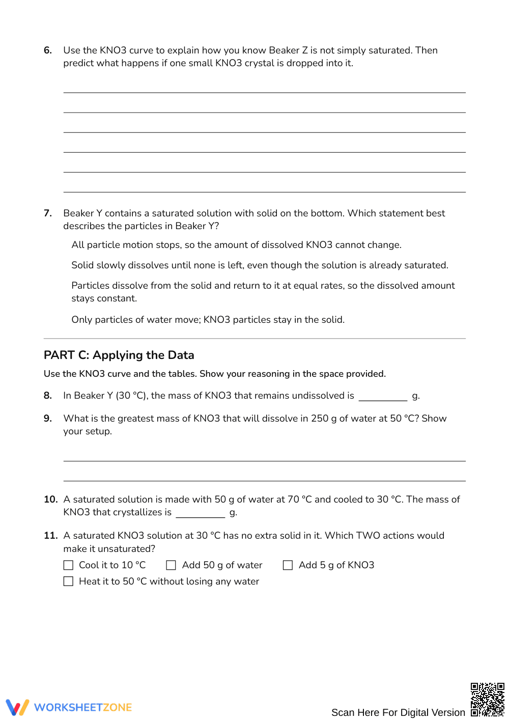Complete Solubility Curves Worksheet | Grades 9–12 Science - Page 3