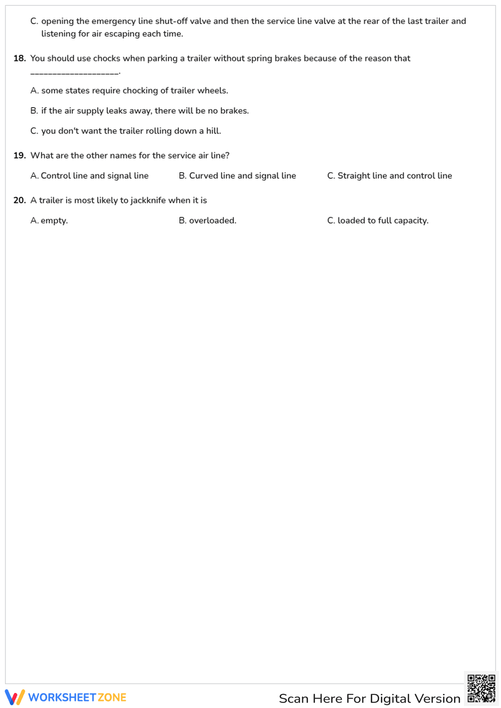 Free printable Vermont CDL Combination Vehicles worksheet part 1 - Page 3