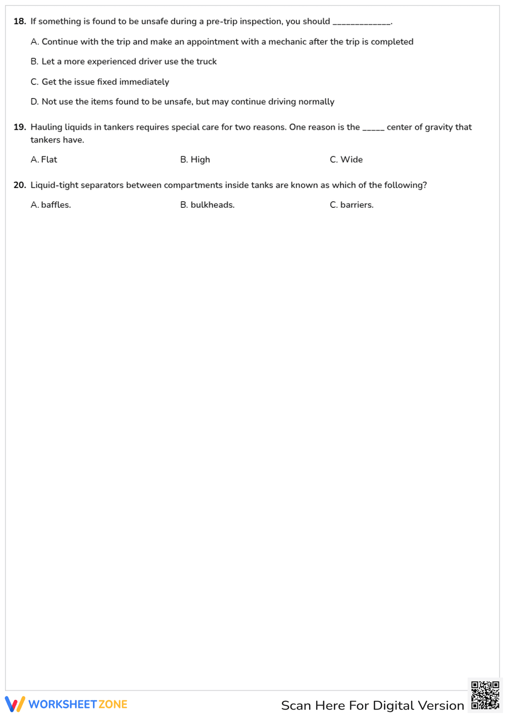 Free printable New/York CDL Tanker Vehicles worksheet part 6 - Page 3