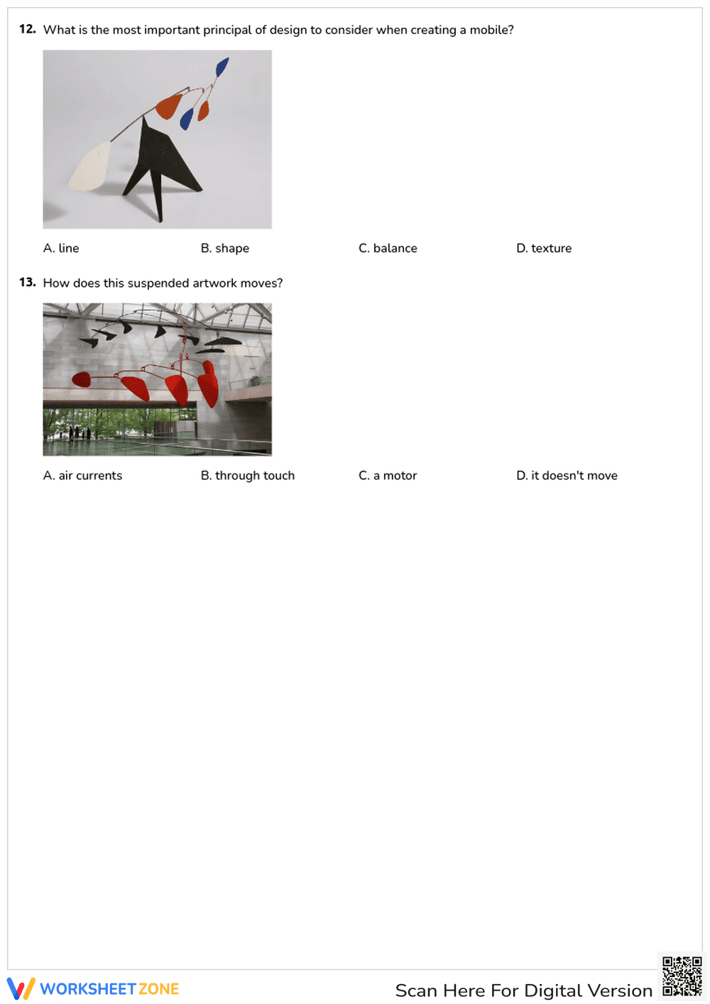 Grade 3 Alexander Calder — Printable No-Prep Worksheet - Page 3