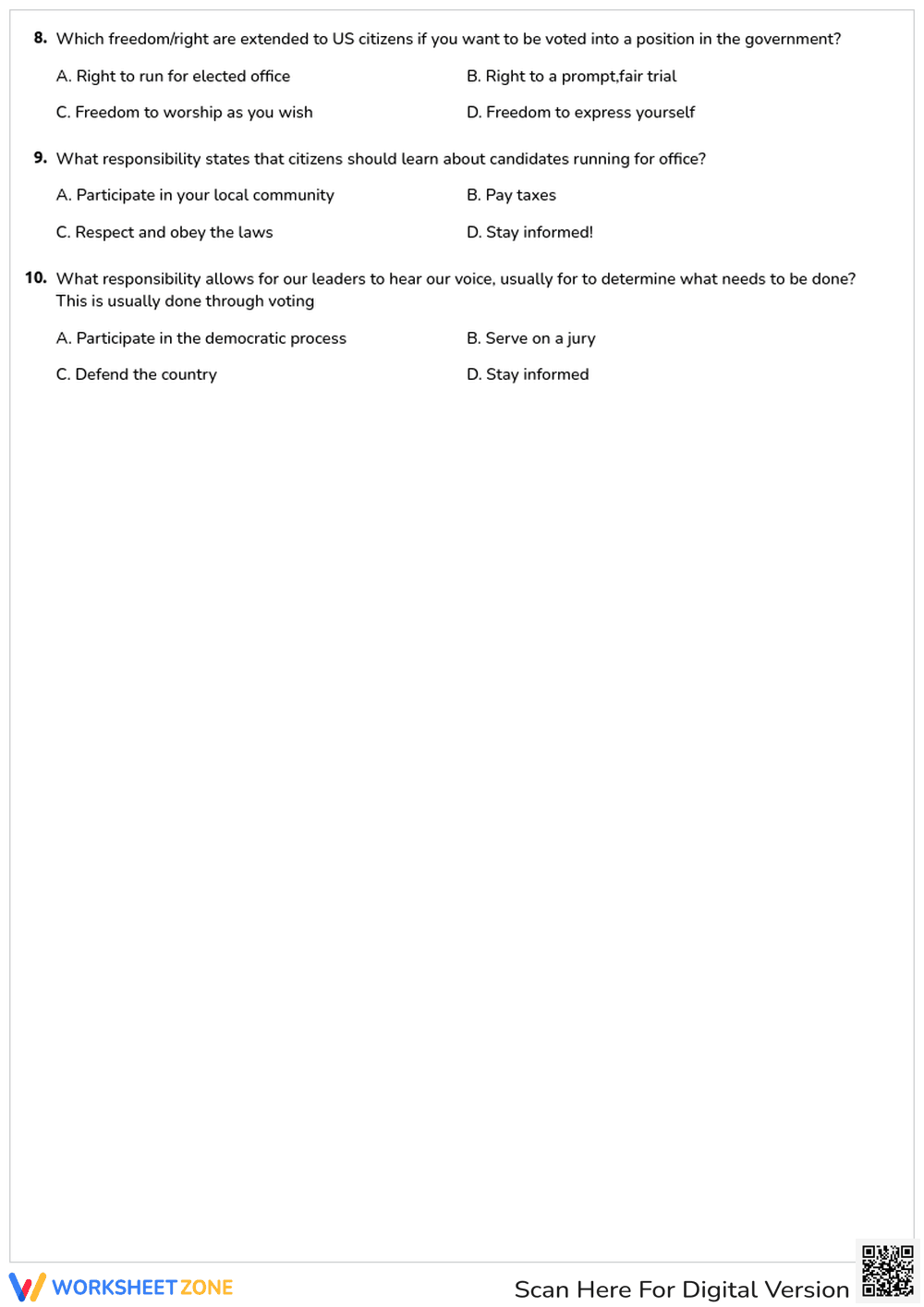 Human Rights and Responsibilities Quiz - Page 2