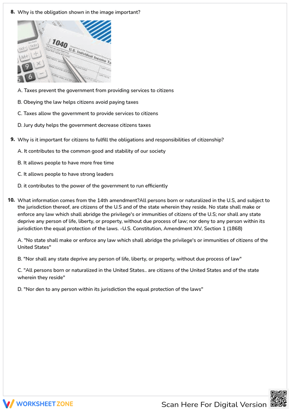 Citizenship & Naturalization Quiz - Page 2