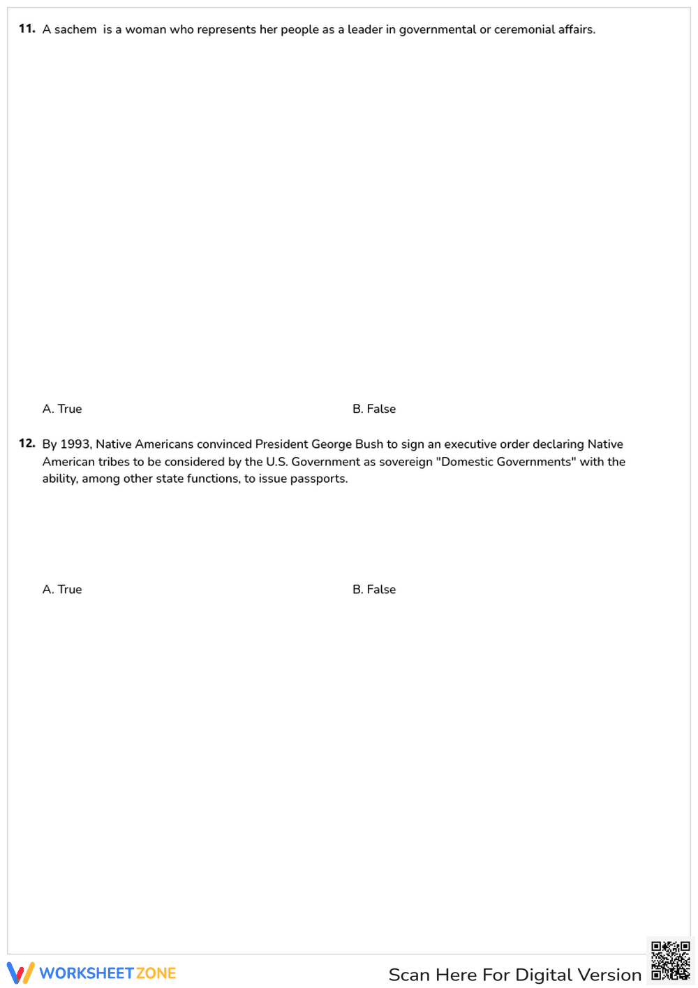Quiz on Native American History and Culture - Page 5