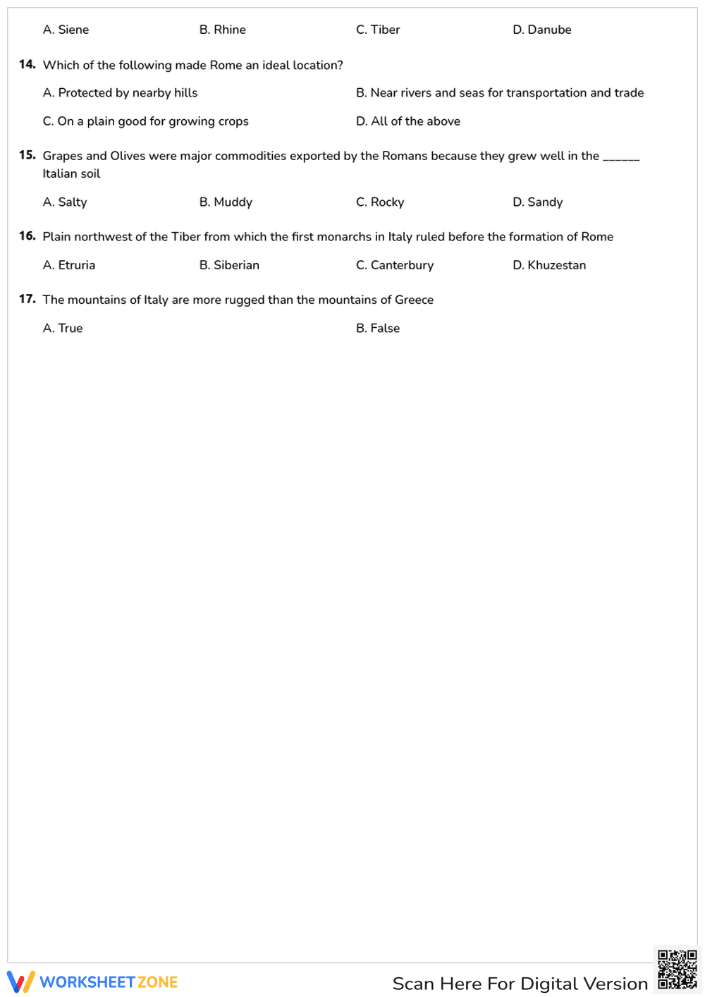 Roman Geography Quiz: Italy and the Mediterranean - Page 2