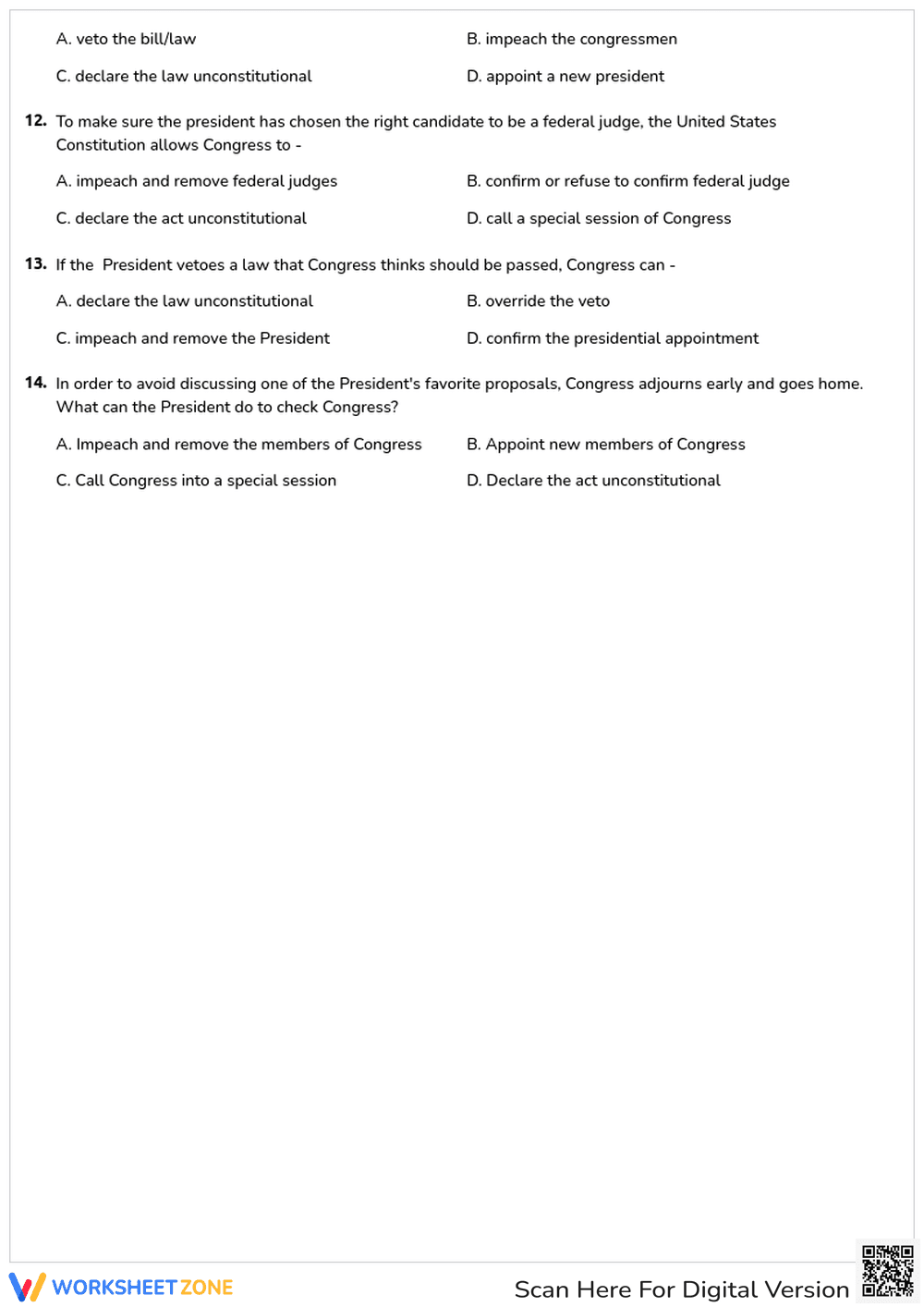Judicial Branch Quiz: Courts and Constitution - Page 2