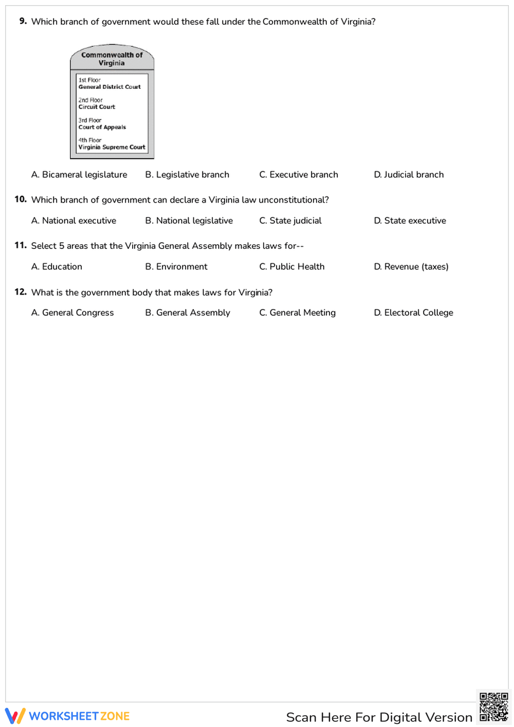 Virginia State Government Quiz - Page 2