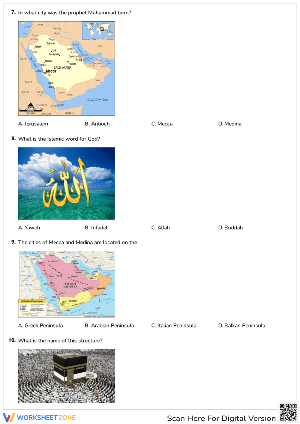 Islamic Beliefs Quiz | Essential Grade 6-8 Social Studies - Page 2