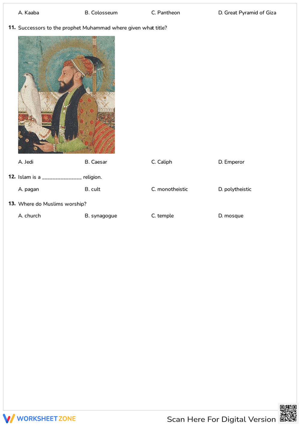 Islamic Beliefs Quiz | Essential Grade 6-8 Social Studies - Page 3