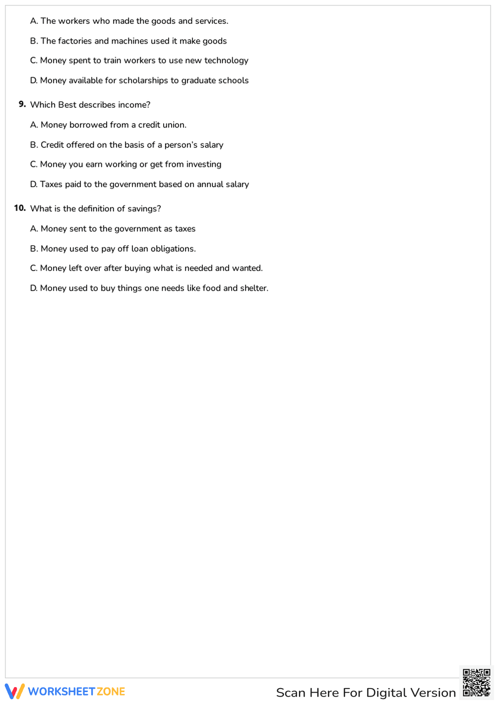 Printable Economics & Geography Quiz | Grade 6 - Page 2