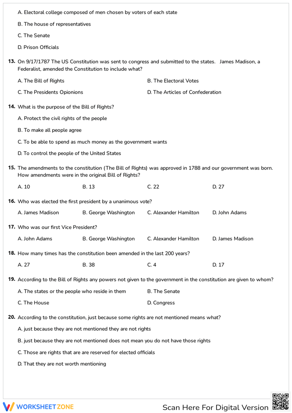 US Constitution & Founding Quiz | Grade 5-7 Essential - Page 2