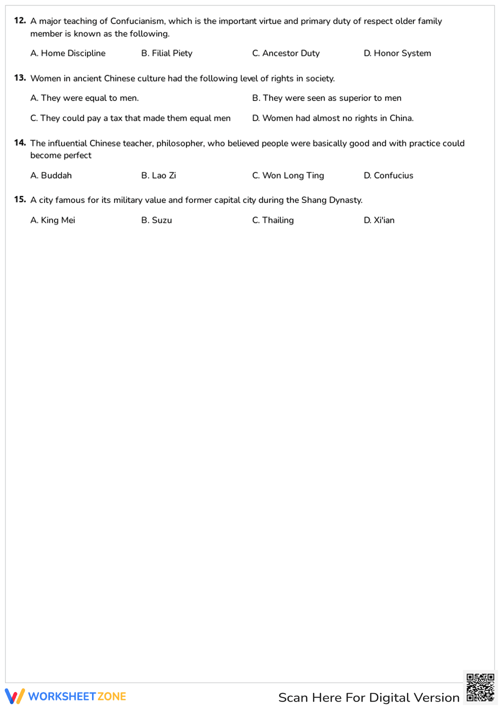Ancient China History Quiz | Grade 6-8 Essential - Page 2