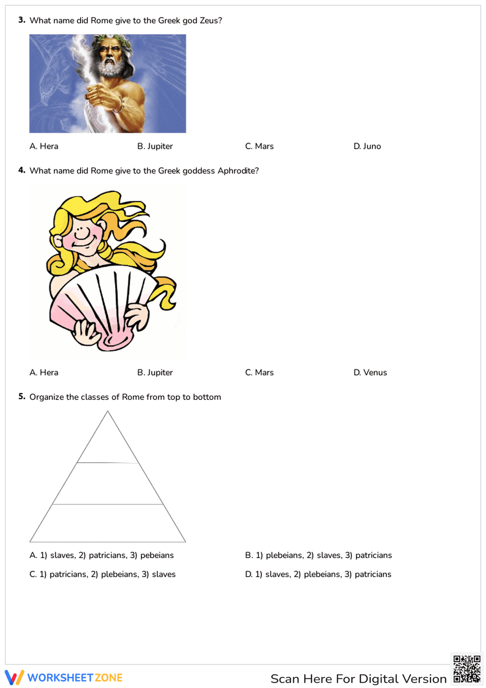 Classical Rome Civilization Quiz — Printable Grade 6 - Page 2