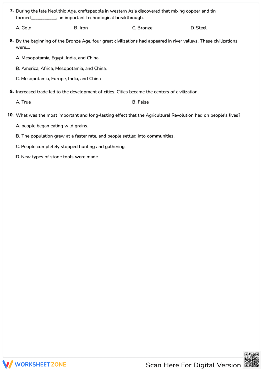 Neolithic Age Worksheet | Grade 6 Essential Guide - Page 2