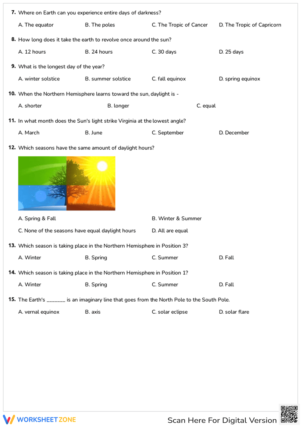 Seasons and Earth Quiz - Page 2