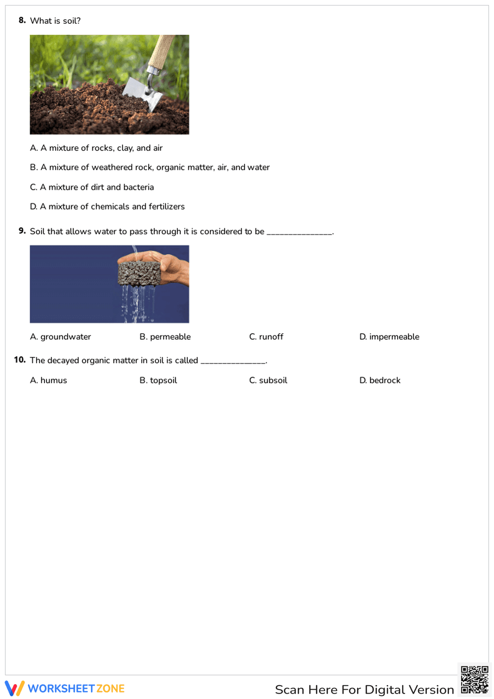 Grade 4-5 Soil Properties — Printable No-Prep Worksheet - Page 3
