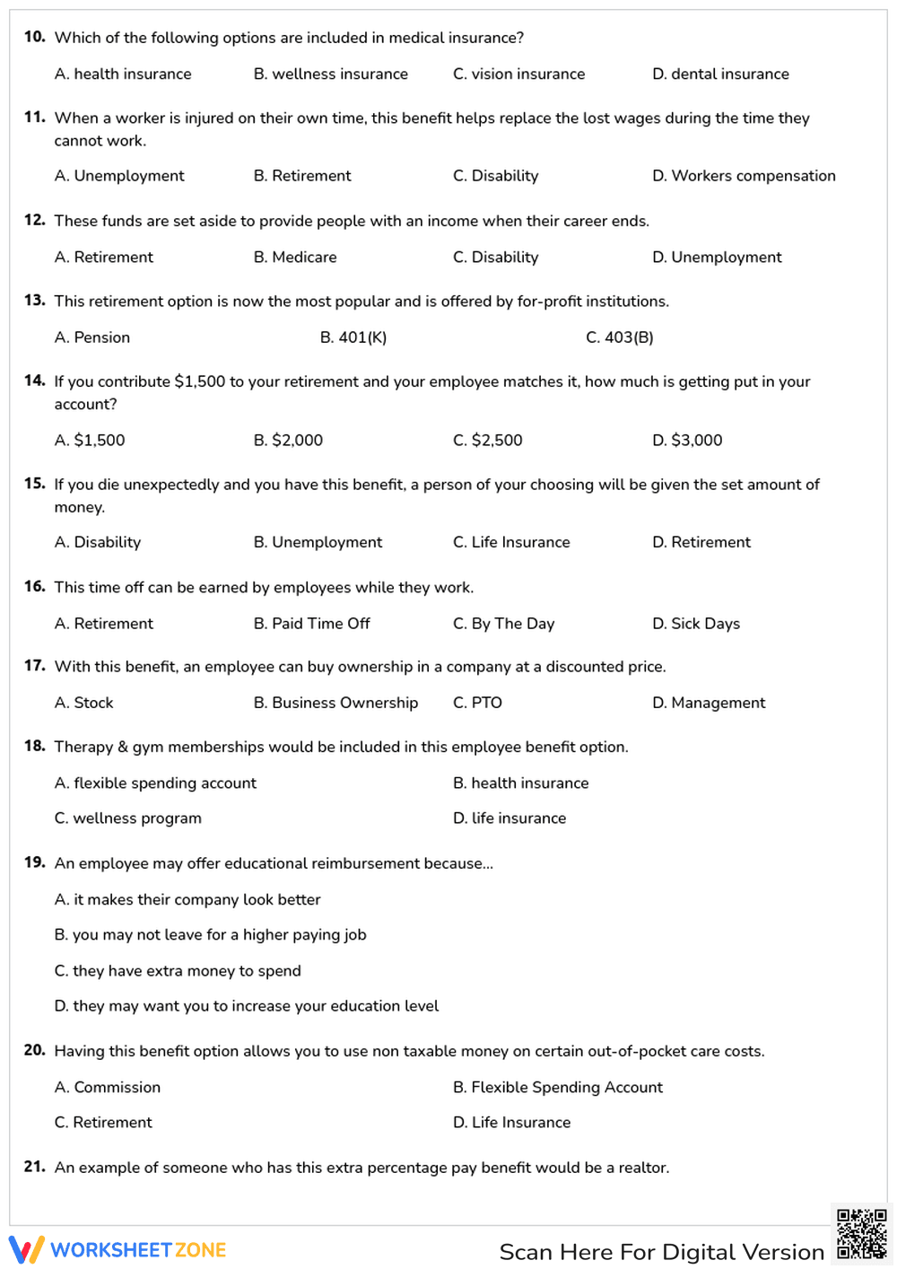 Employee Benefits Worksheet | Essential Career Ready Guide - Page 2