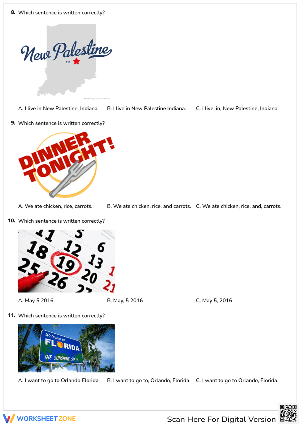 Essential Comma Usage Practice | Grade 3 ELA Grammar - Page 2