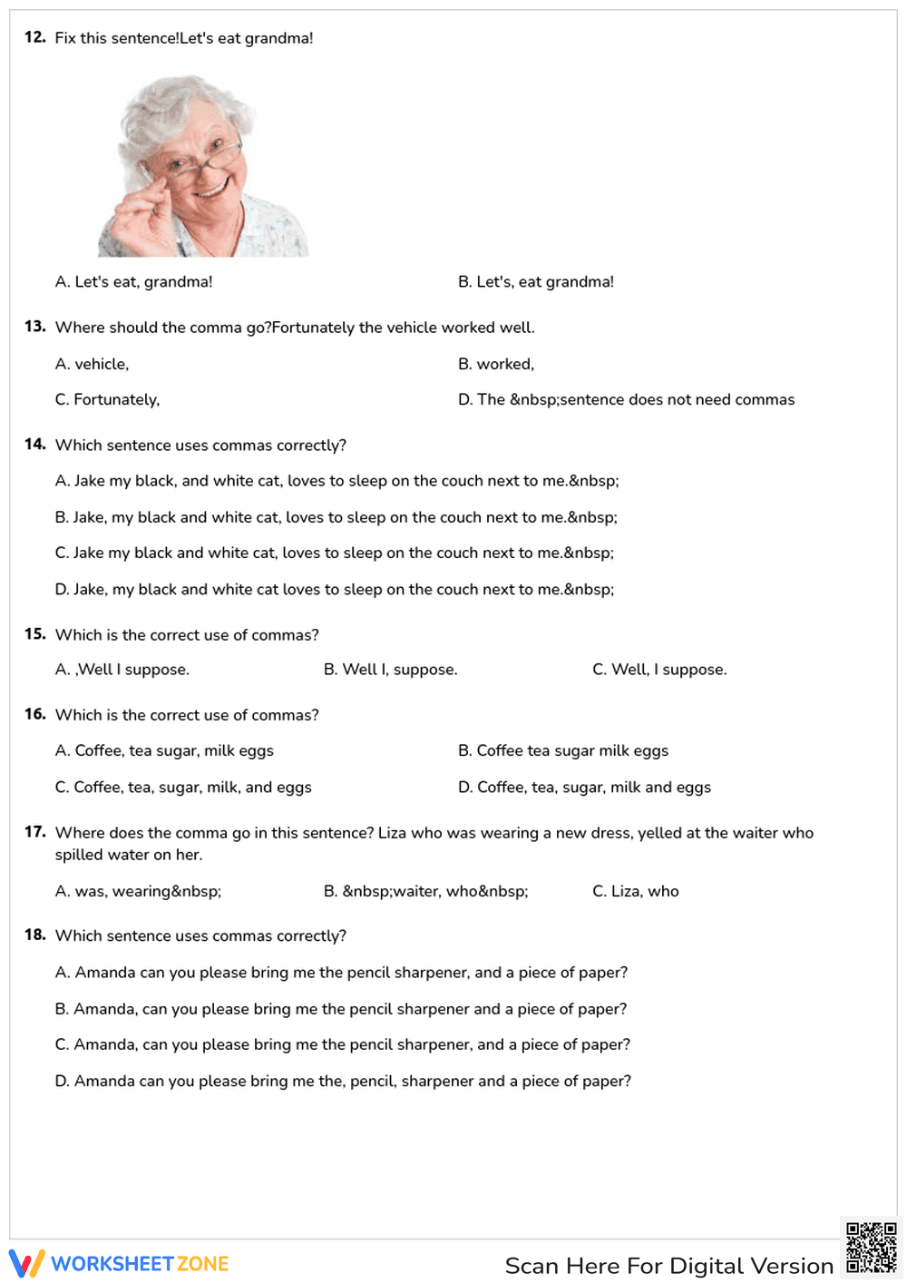 Essential Comma Usage Practice | Grade 3 ELA Grammar - Page 3