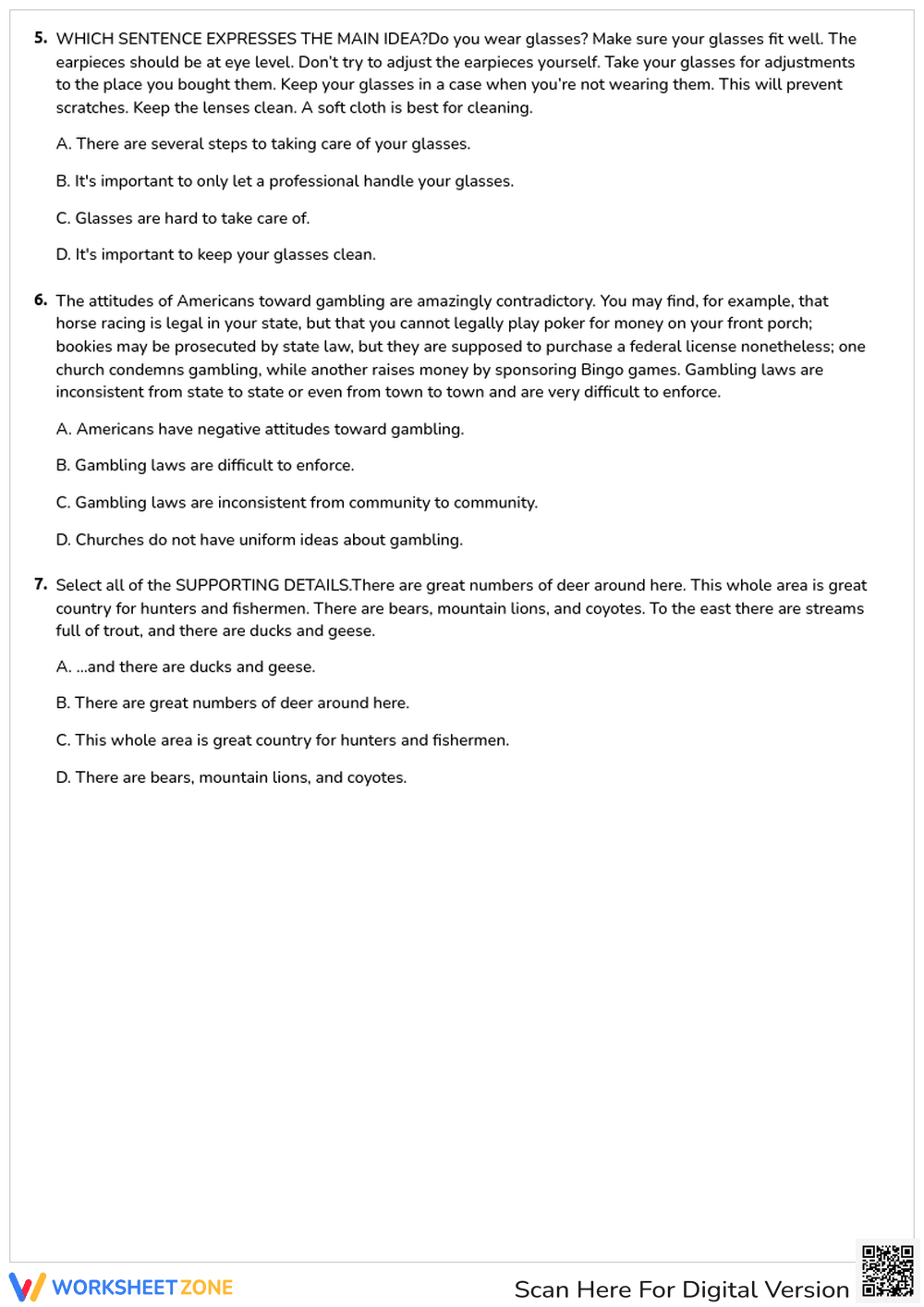 Understanding Main Ideas and Supporting Details - Page 2