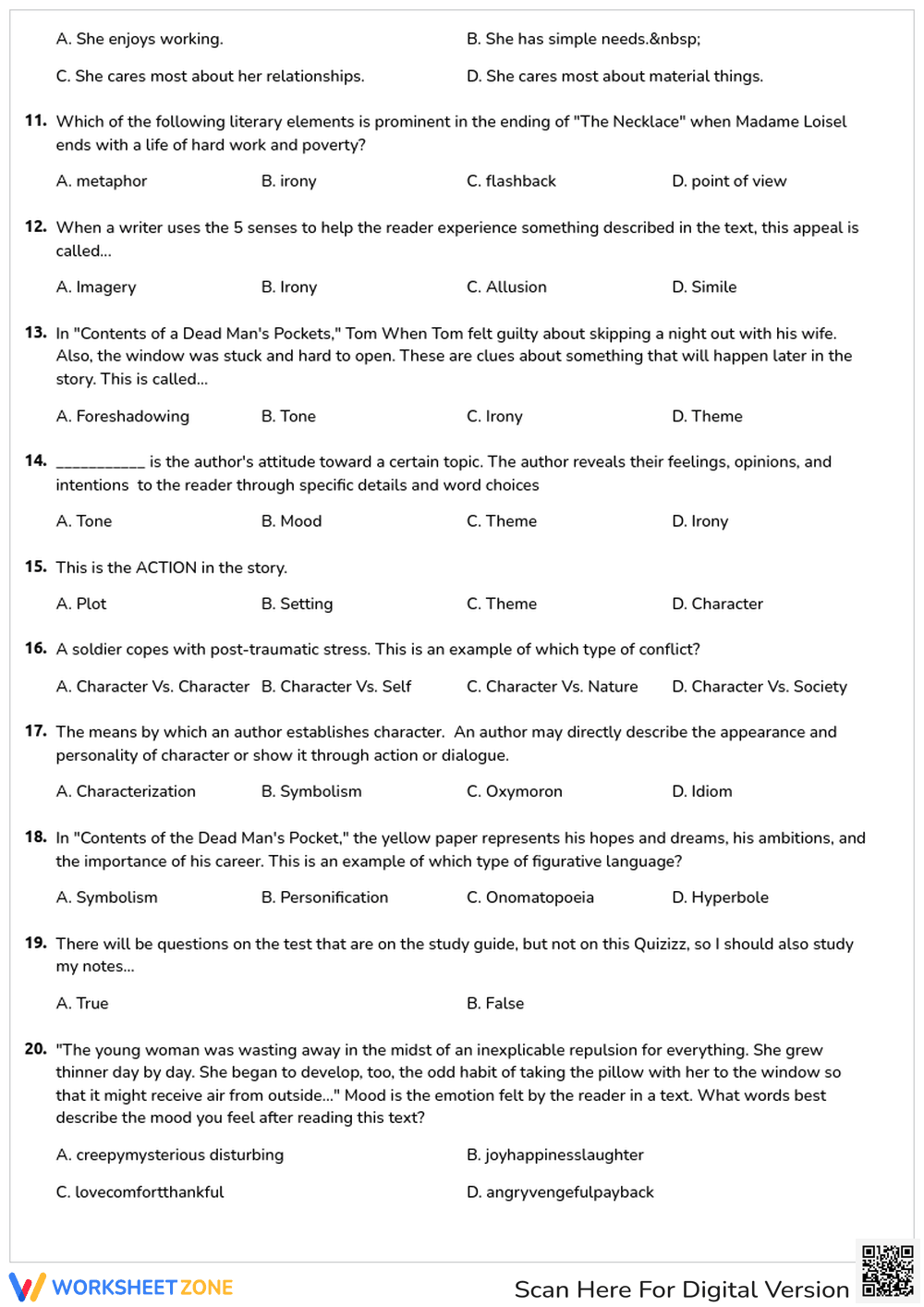 English Review: Grammar, Vocabulary and Literary Terms - Page 2
