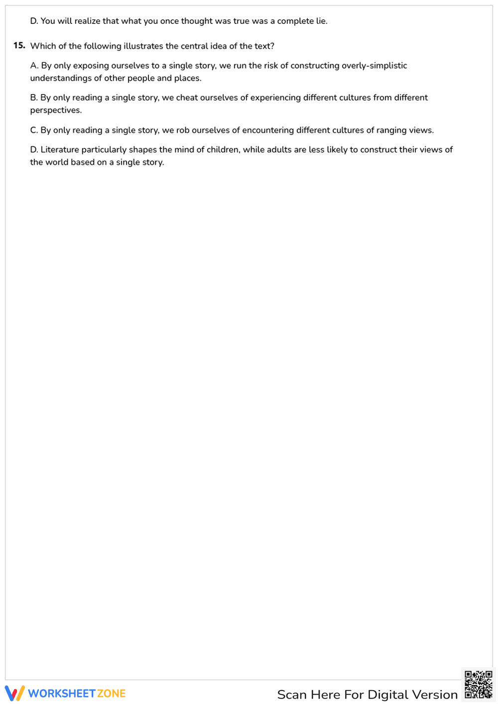 "The Danger of a Single Story" | Essential Grade 9 ELA - Page 3