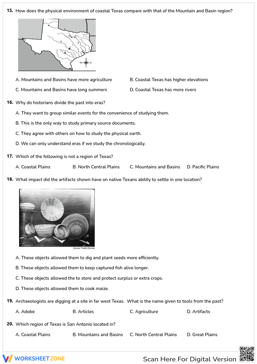 Grade 4 Regions of Texas — Printable No-Prep Worksheet - Page 4